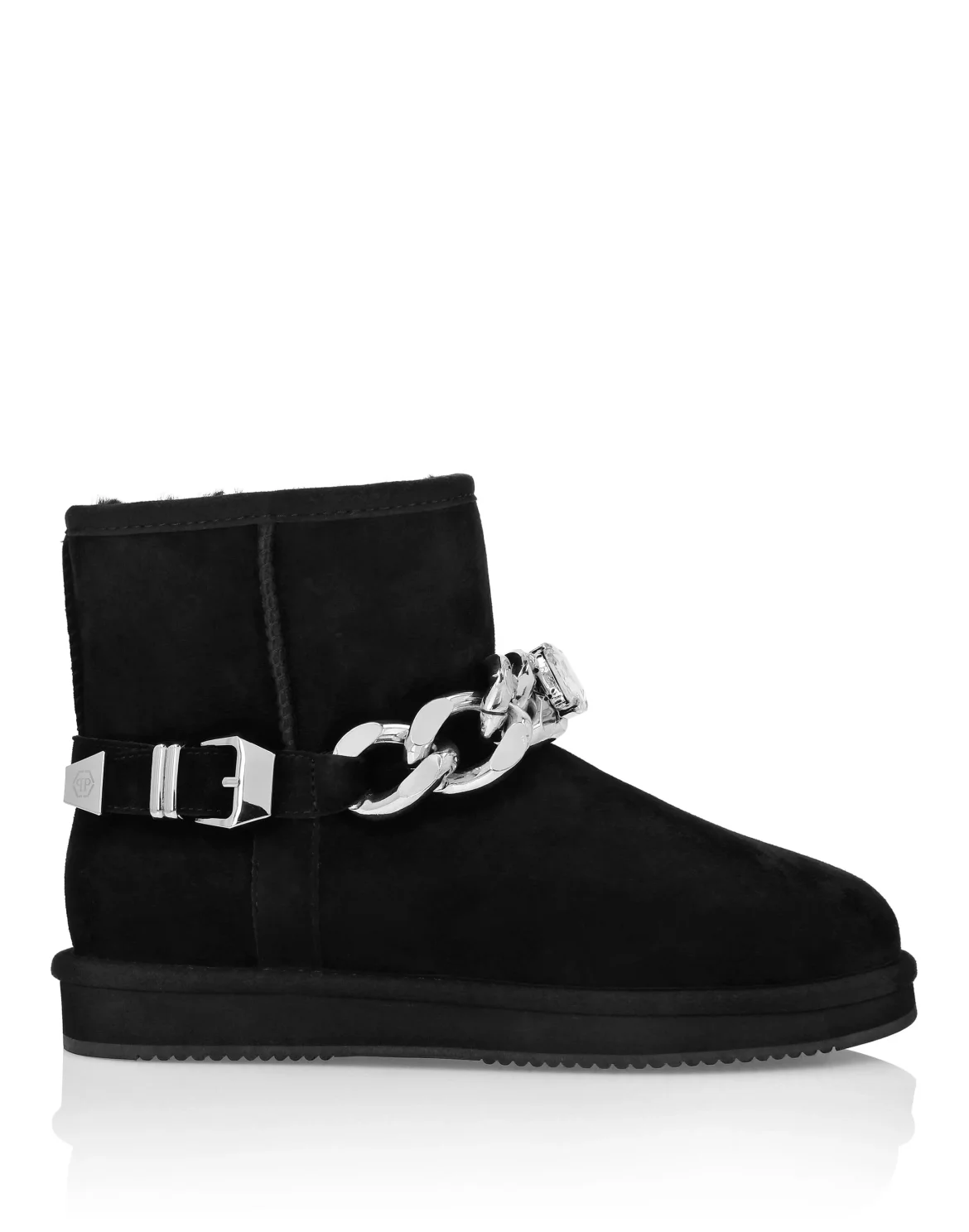 Boots Low Flat Chains, цвет: Черный