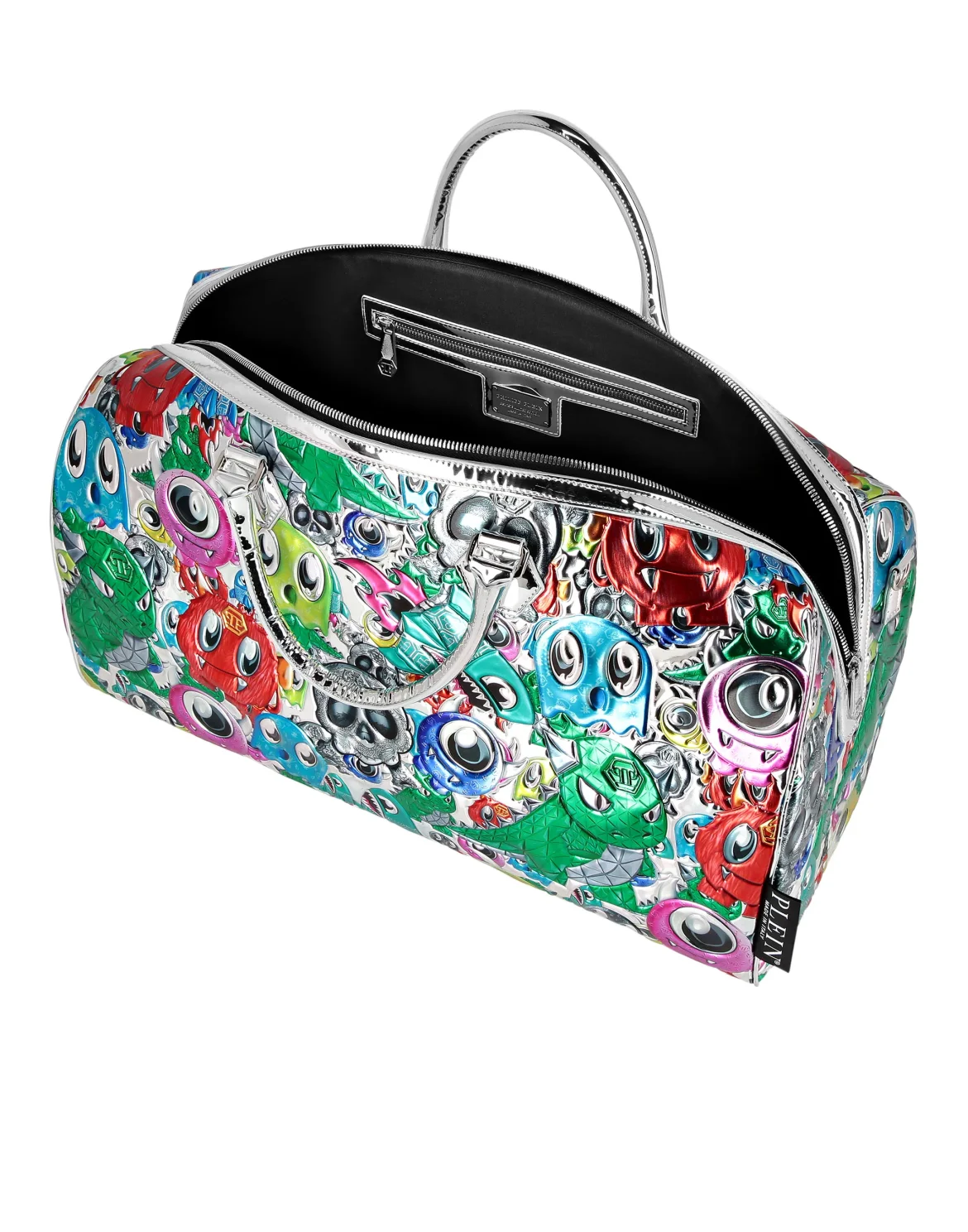 Large Handle bag Monsters, цвет: Серебристый