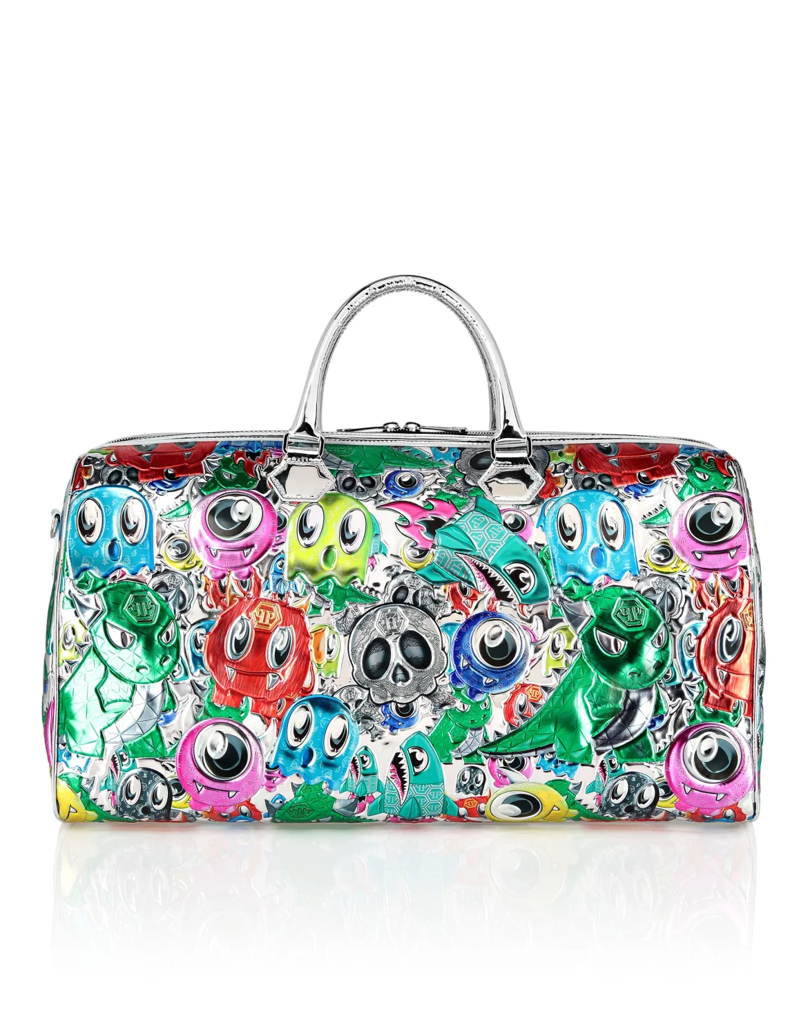 Large Handle bag Monsters, цвет: Серебристый