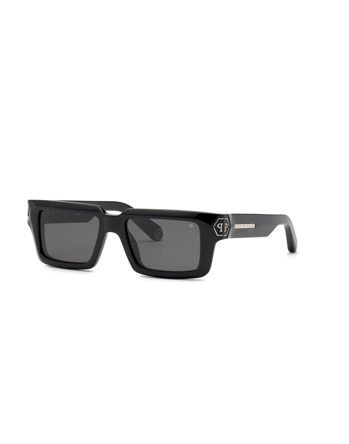 Sunglasses Rectangular Plein Dark Shapes Hexagon, цвет: Черный