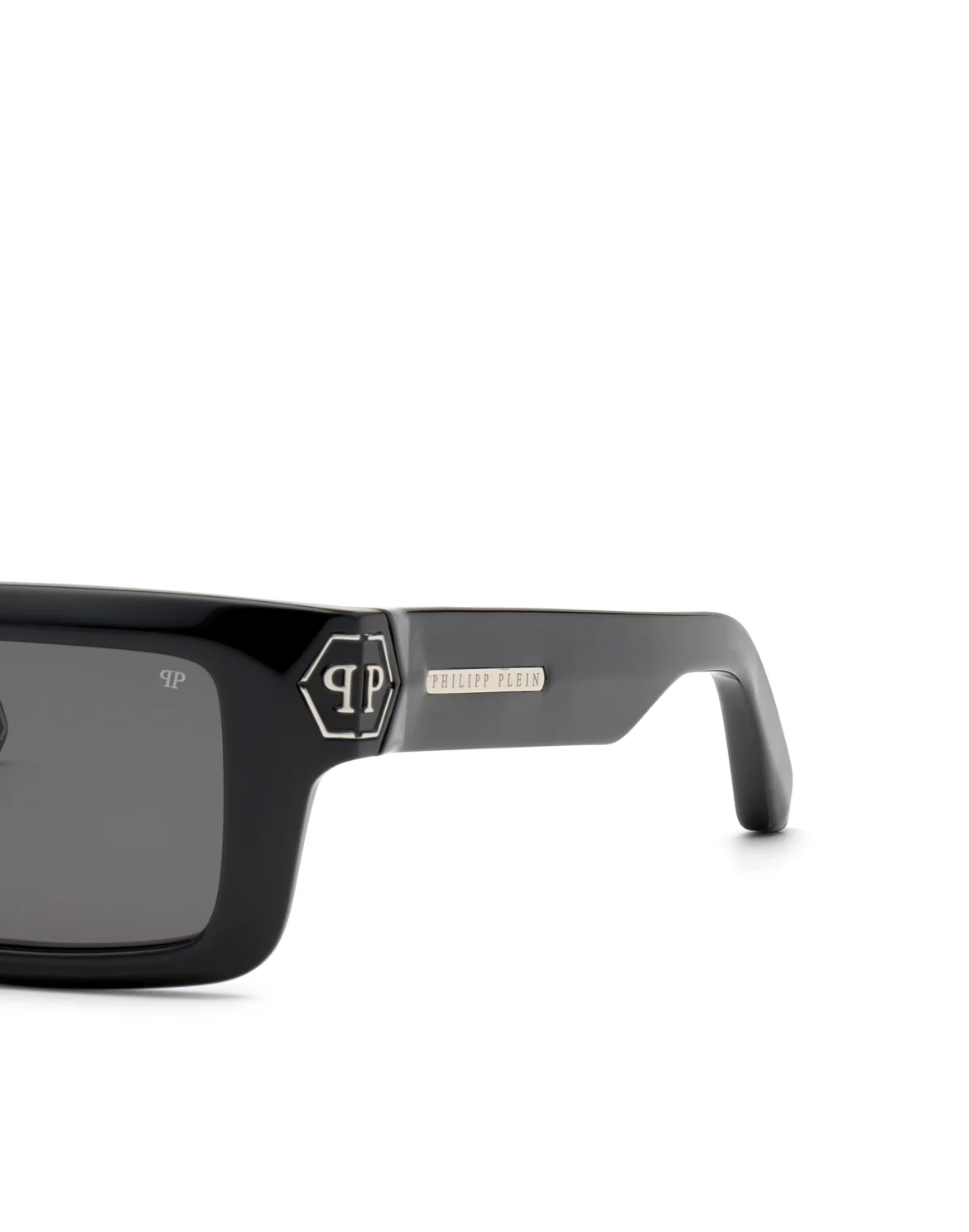 Sunglasses Rectangular Plein Dark Shapes Hexagon, цвет: Черный