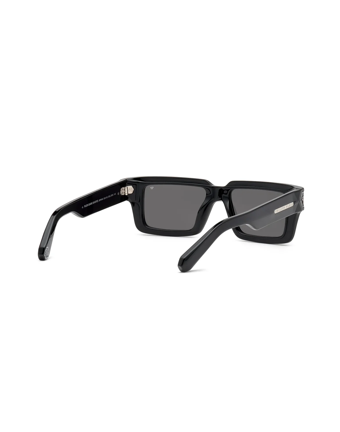 Sunglasses Rectangular Plein Dark Shapes Hexagon, цвет: Черный