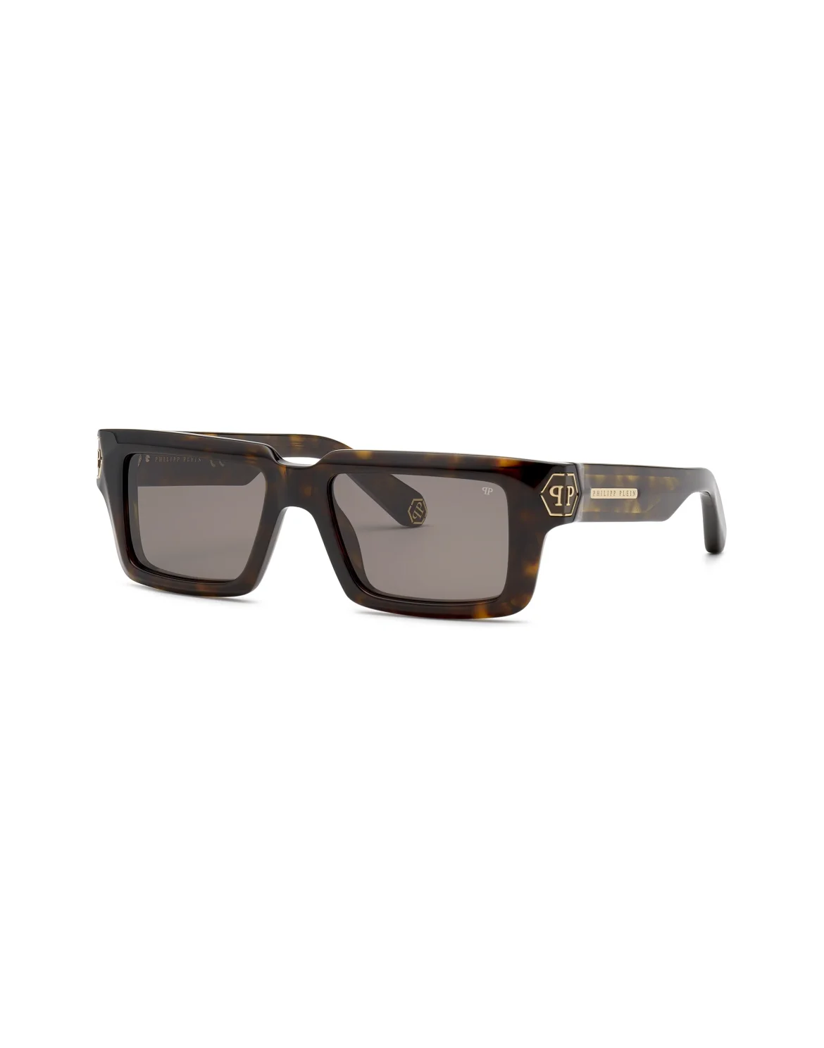 Sunglasses Rectangular Plein Dark Shapes Hexagon, цвет: Коричневый