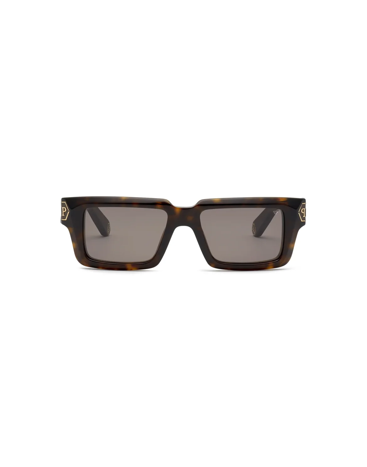 Sunglasses Rectangular Plein Dark Shapes Hexagon, цвет: Коричневый