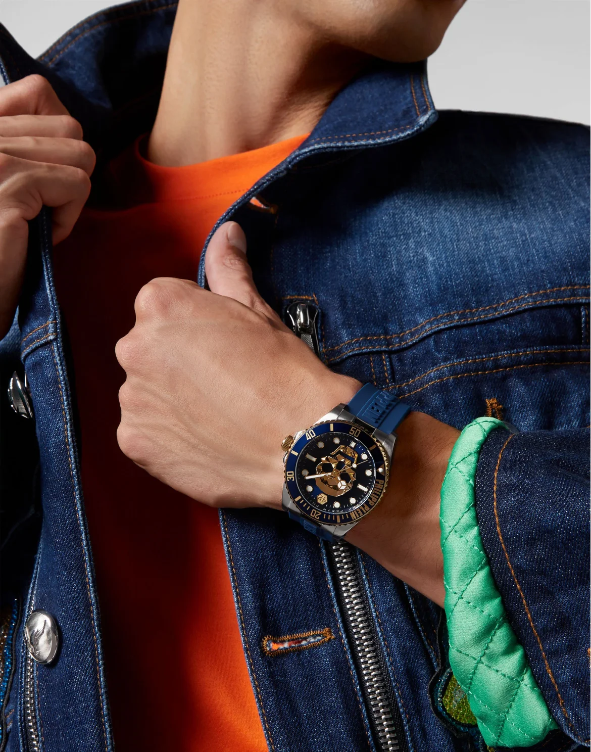 SKULL DIVER watch, цвет: Синий