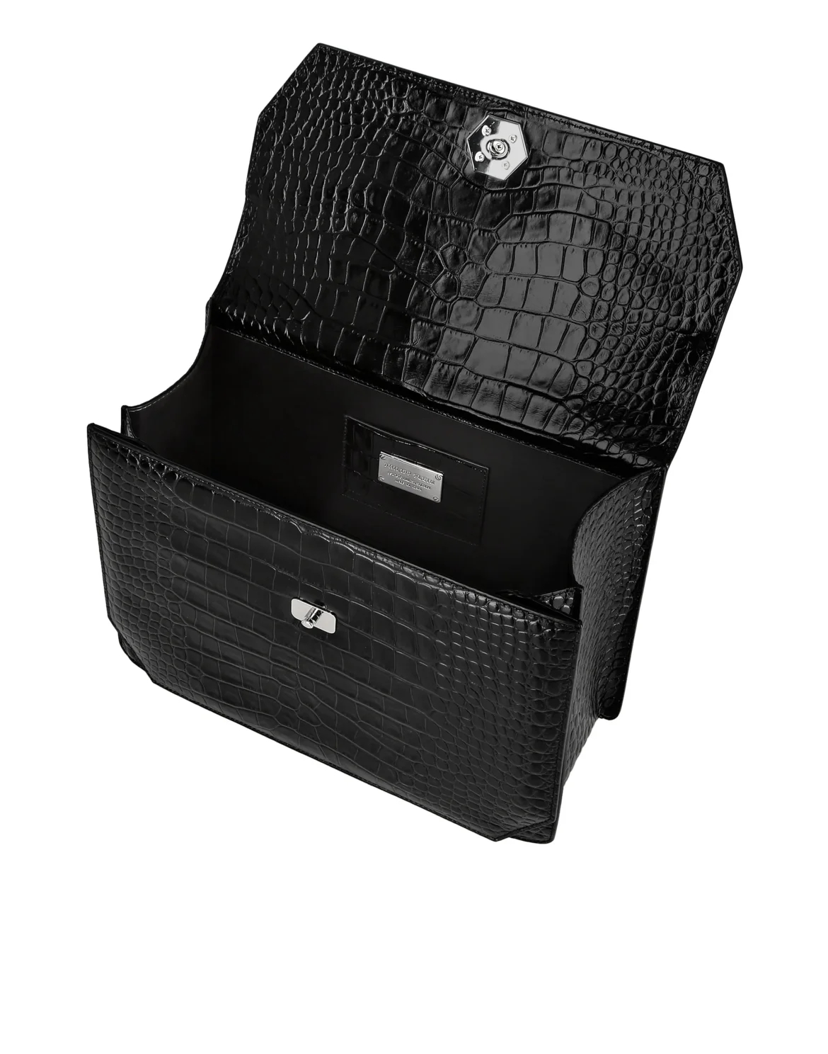 Leather Big Handle bag Cocco print Hexagon, цвет: Черный