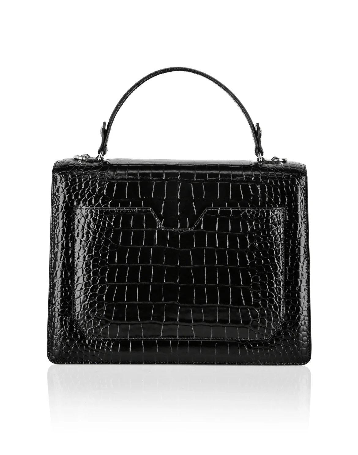 Leather Big Handle bag Cocco print Hexagon, цвет: Черный