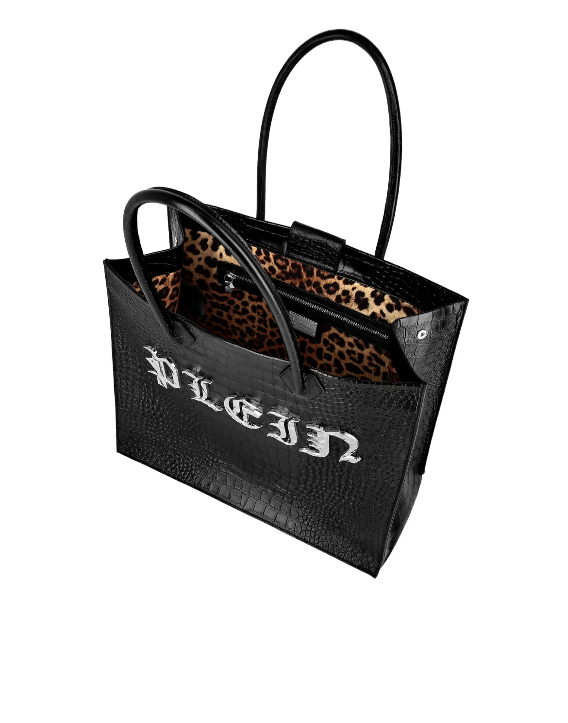 Leather Tote Bag Gothic Plein, цвет: Черный