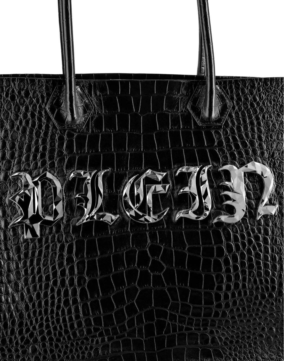 Leather Tote Bag Gothic Plein, цвет: Черный