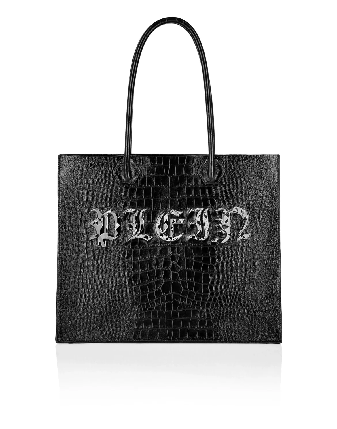 Leather Tote Bag Gothic Plein, цвет: Черный