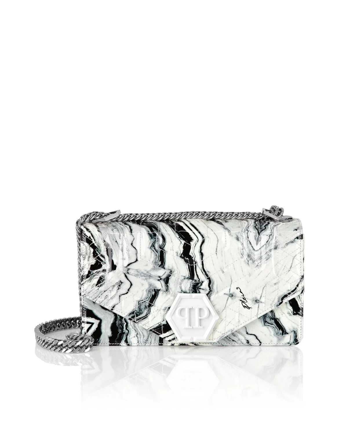 Medium Shoulder Bag Marble, цвет: Белый
