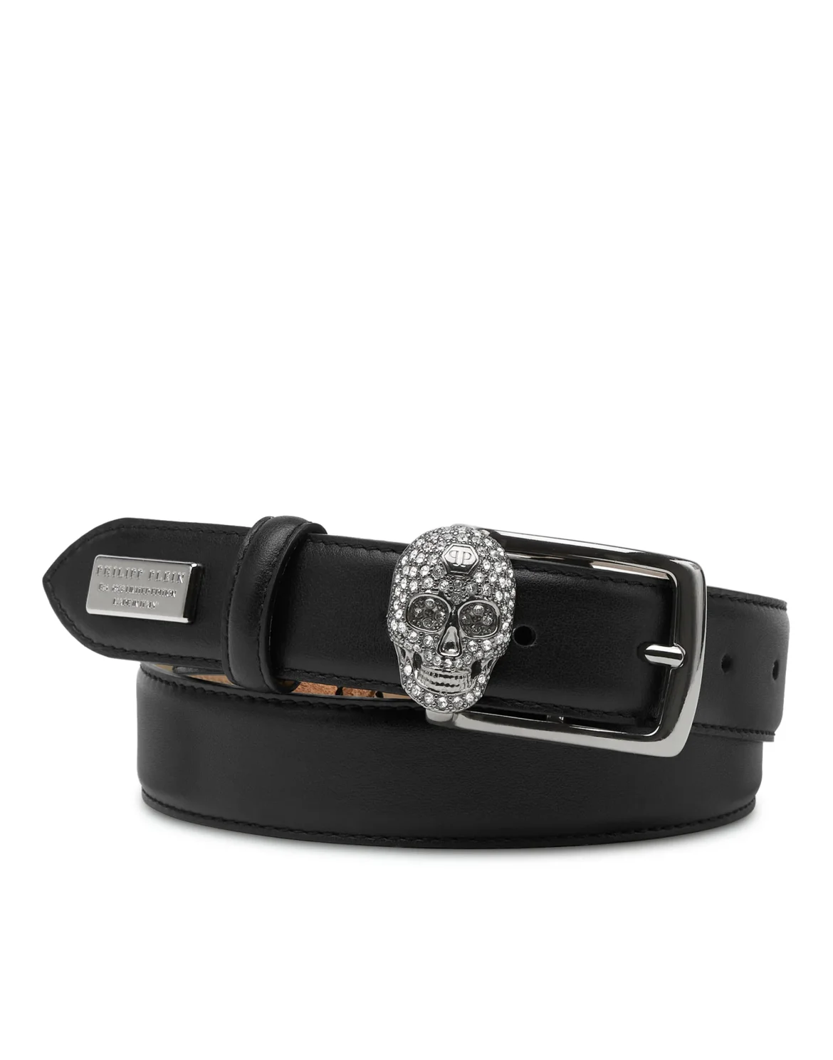 Leather Belt Crystal Skull, цвет: Черный