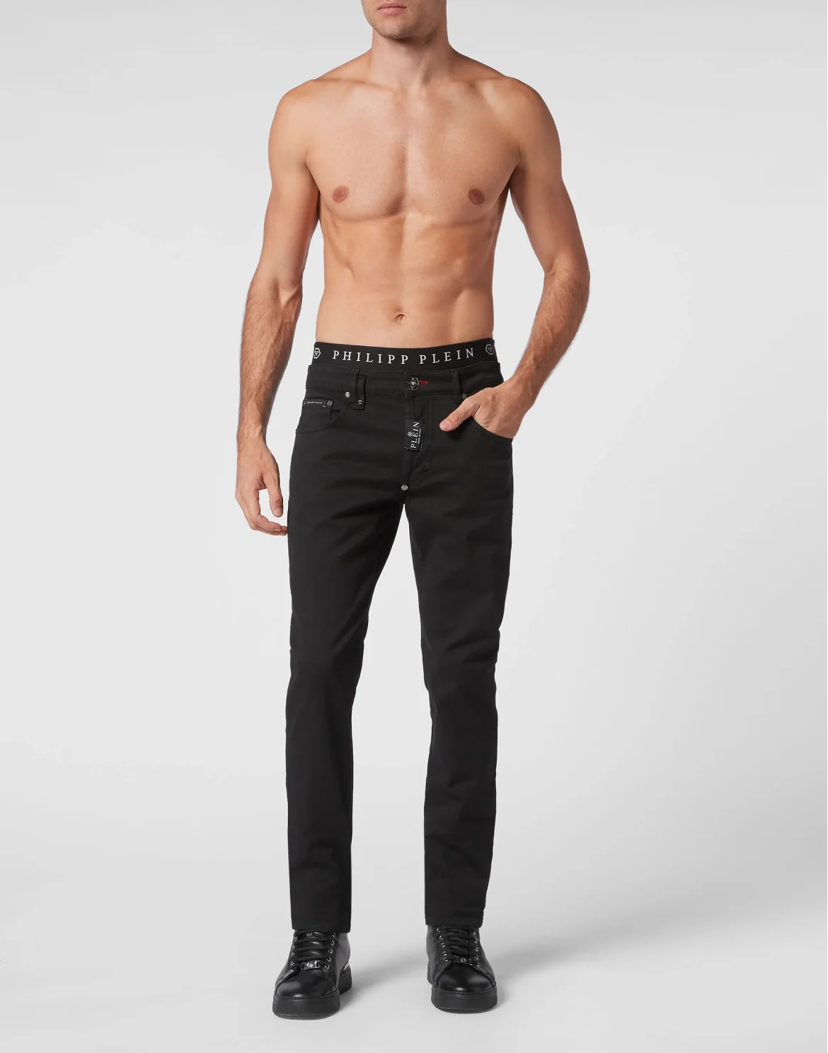Denim Trousers Super Straight Cut Premium Hexagon, цвет: Черный