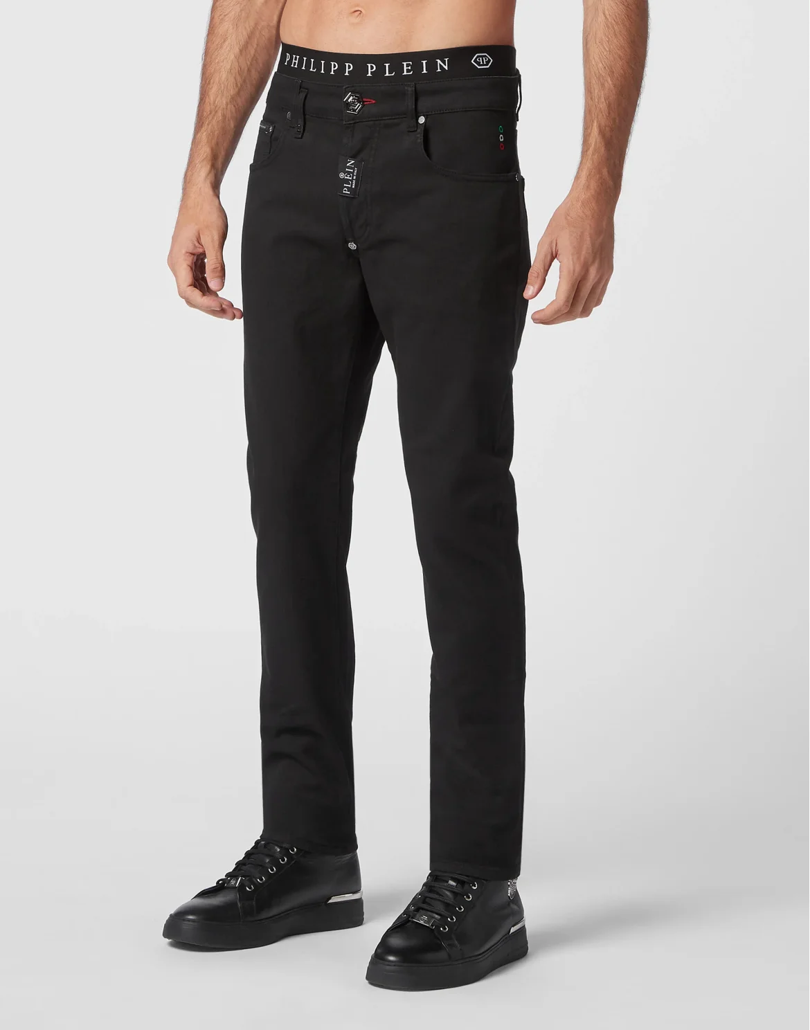Denim Trousers Super Straight Cut Premium Hexagon, цвет: Черный
