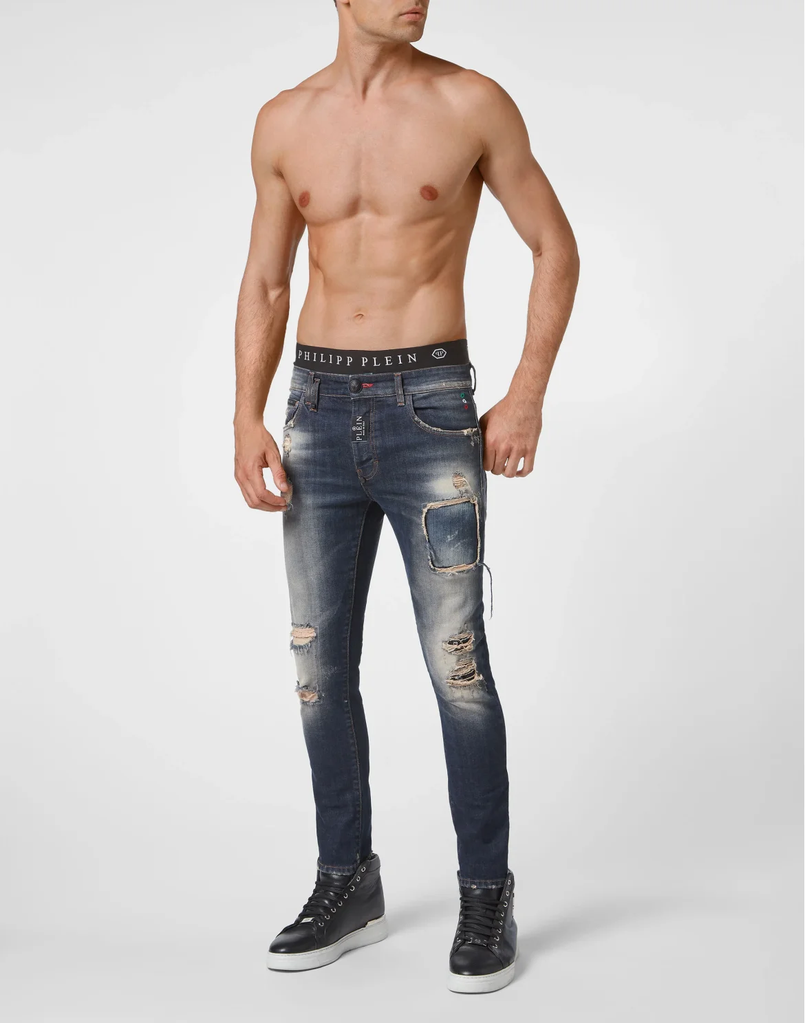 Denim Trousers Skinny Fit, цвет: Серый