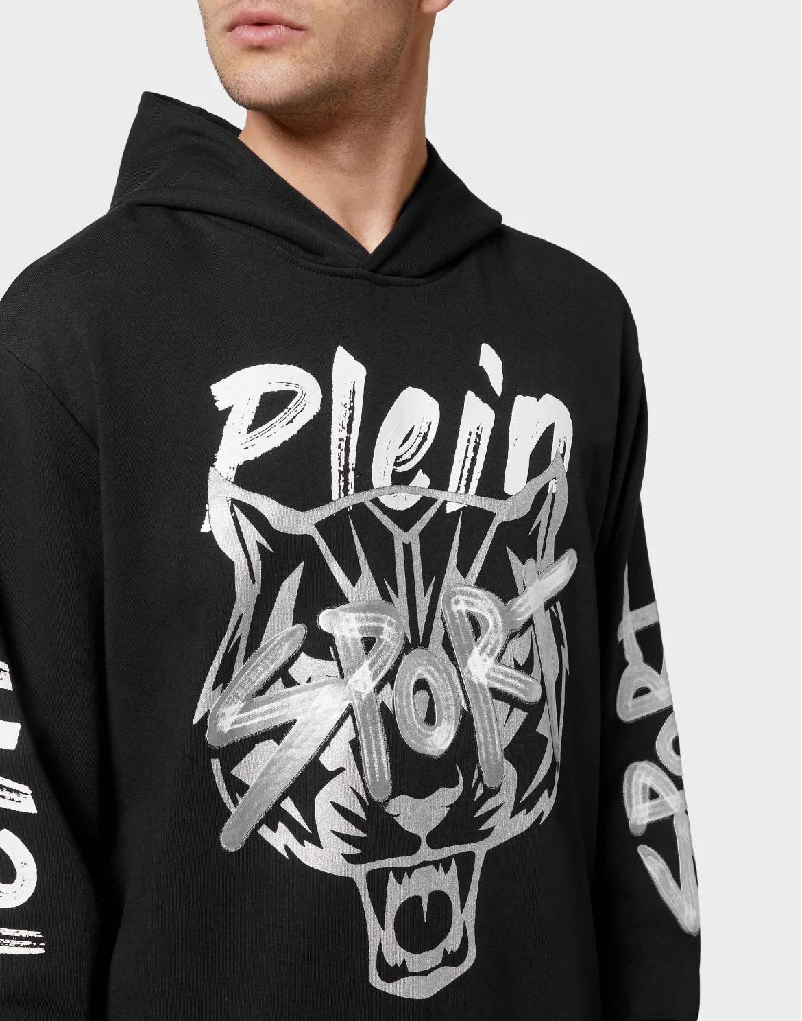 Hoodie Sweatshirt Stencil Tiger Street Fighter, цвет: Черный