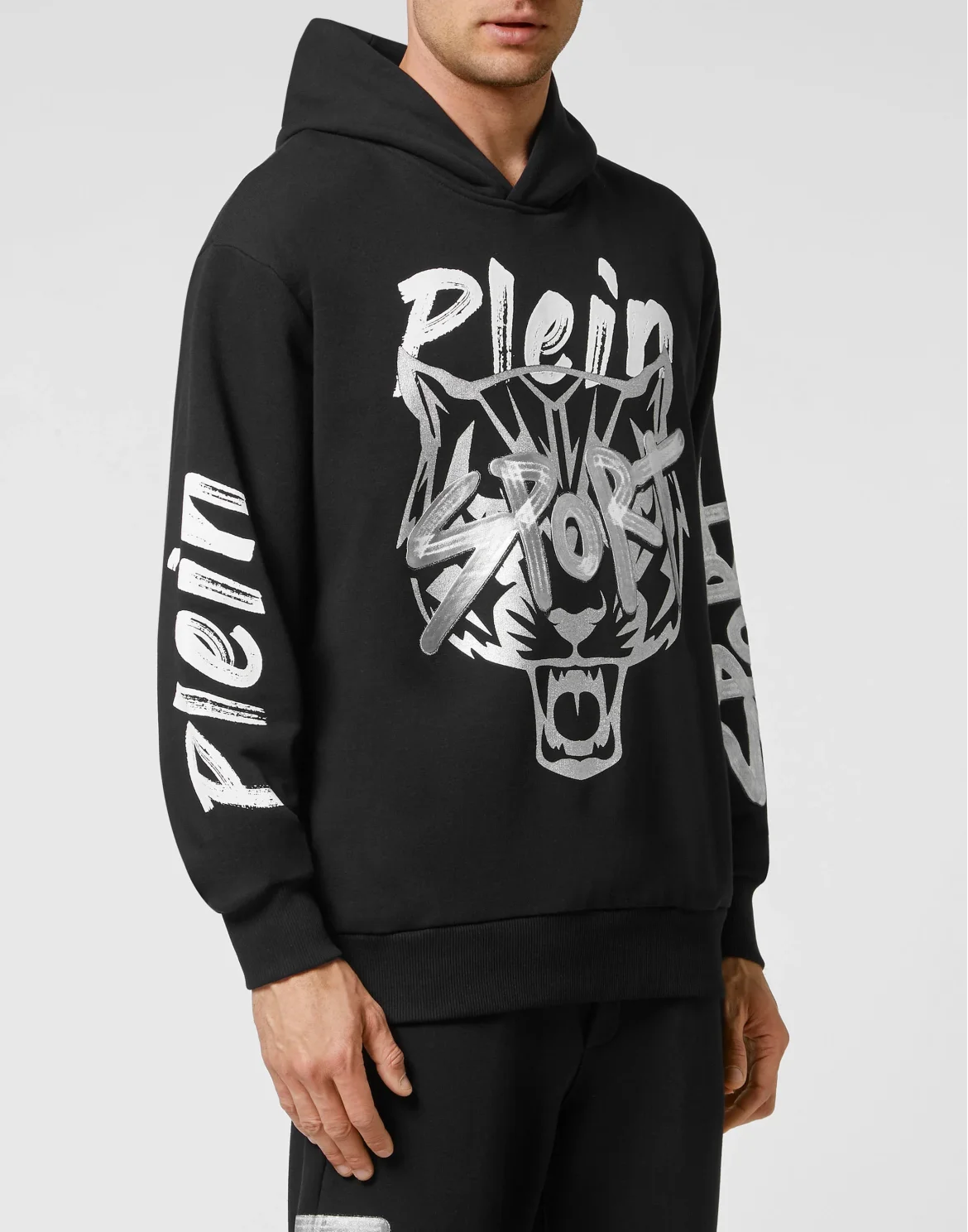 Hoodie Sweatshirt Stencil Tiger Street Fighter, цвет: Черный