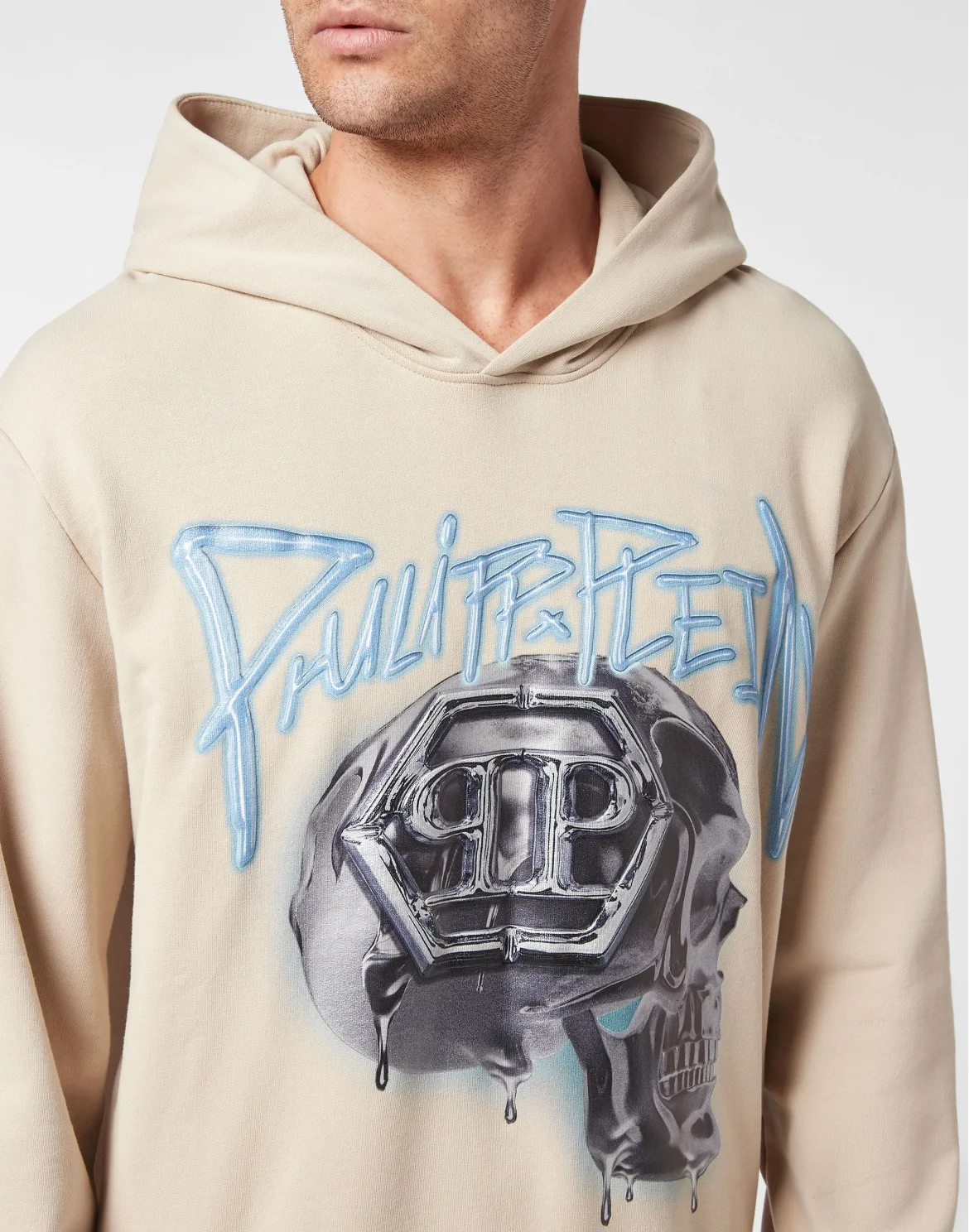 Hoodie Sweatshirt Skull, цвет: Бежевый