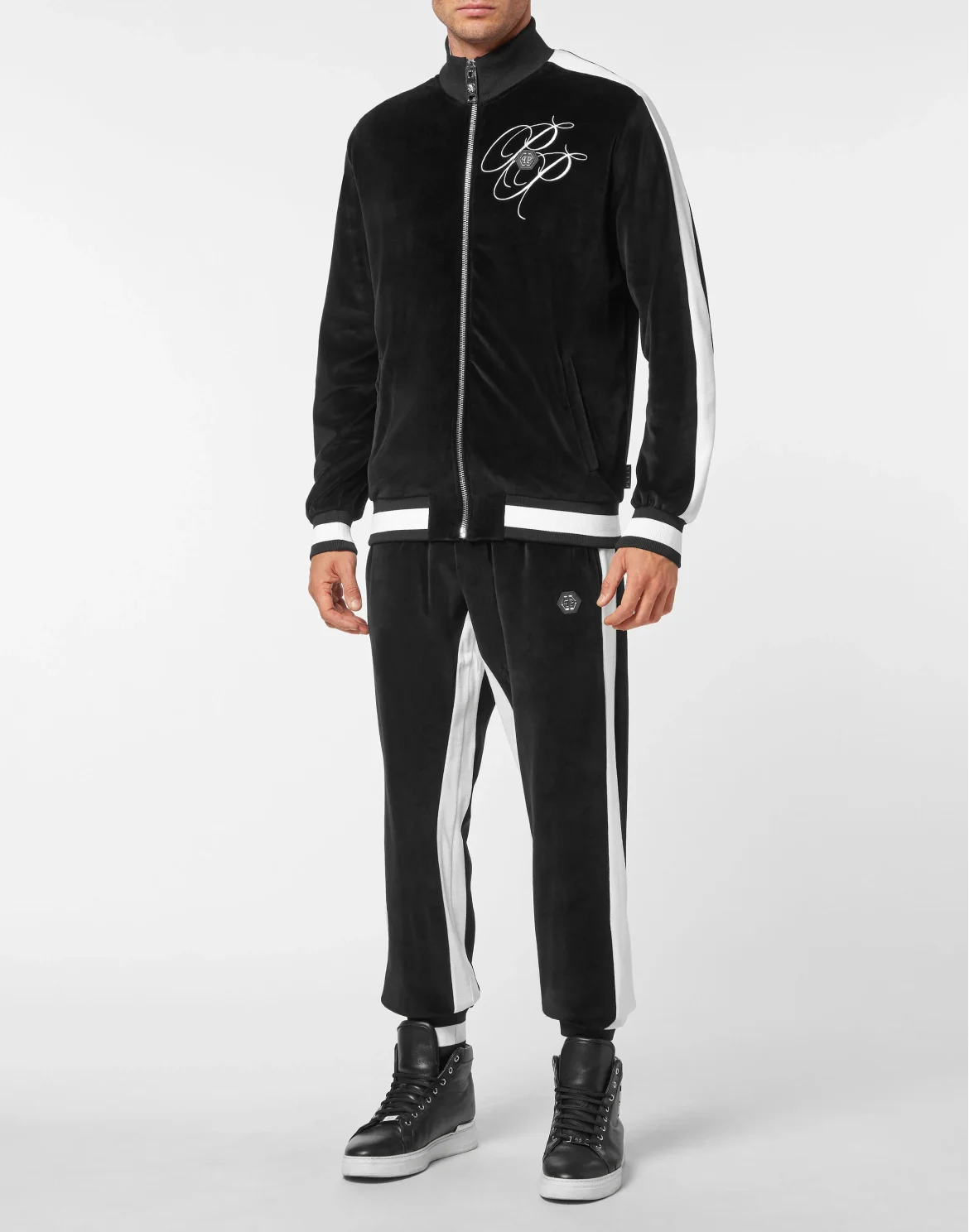 Jogging tracksuit:Top/Trousers, цвет: Черный
