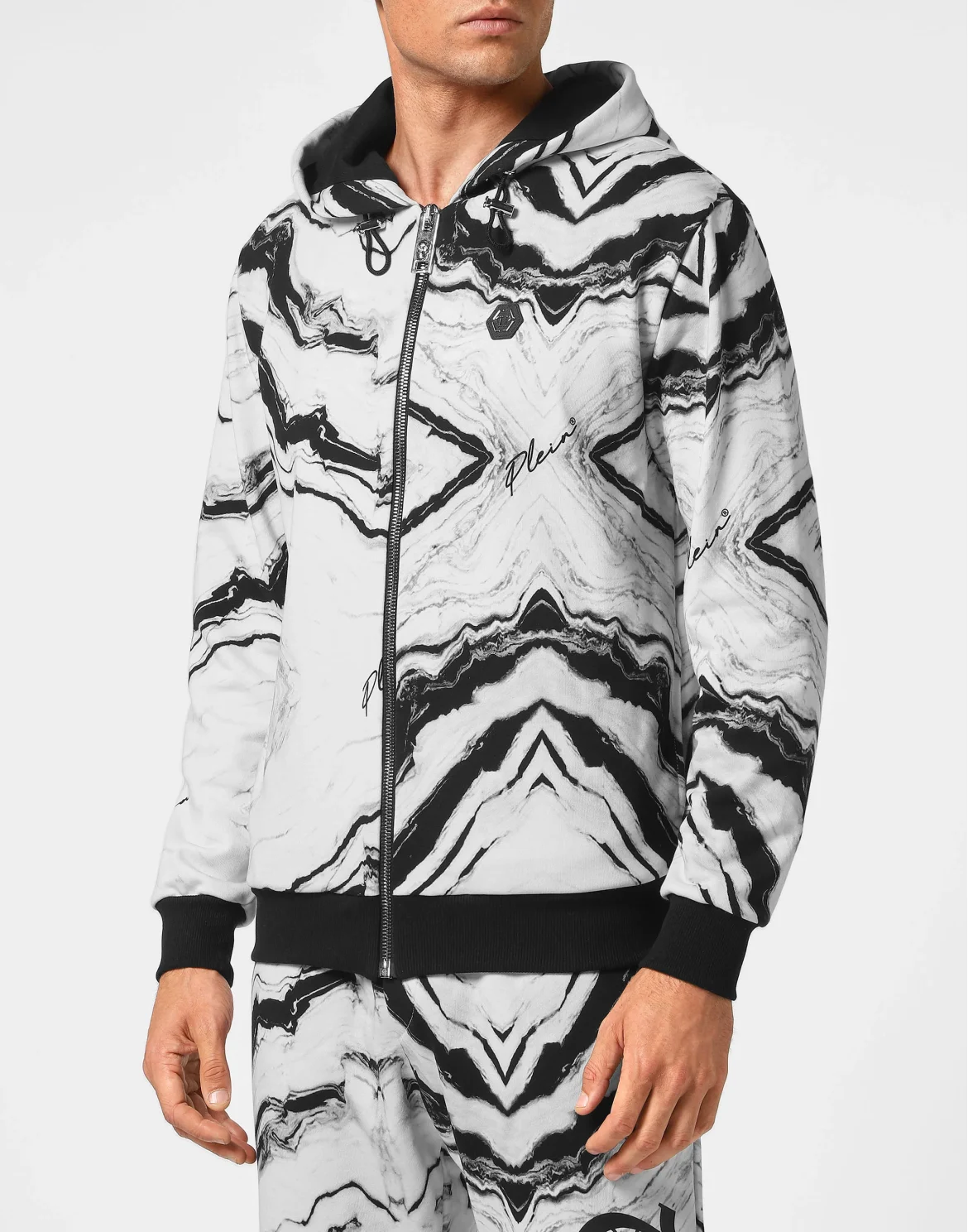 Jogging tracksuit:Top/Trousers Marble, цвет: Белый