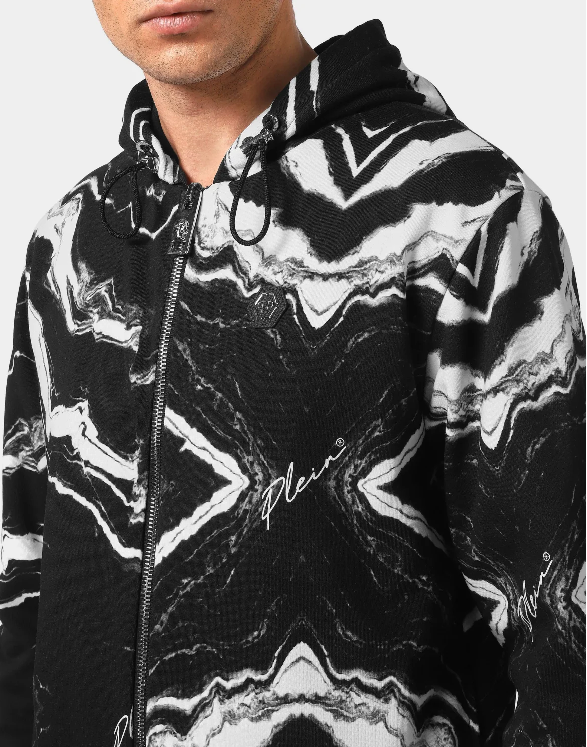 Jogging tracksuit:Top/Trousers Marble, цвет: Черный