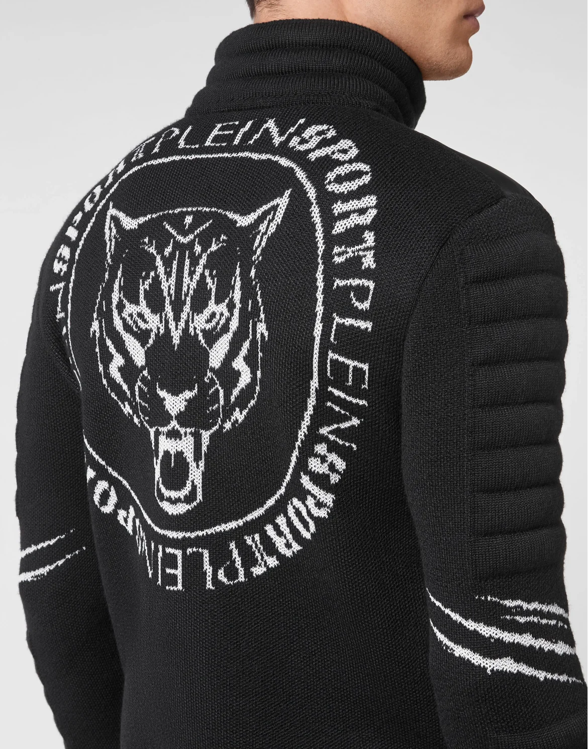 Knit Zip-up Jacket Tiger, цвет: Черный