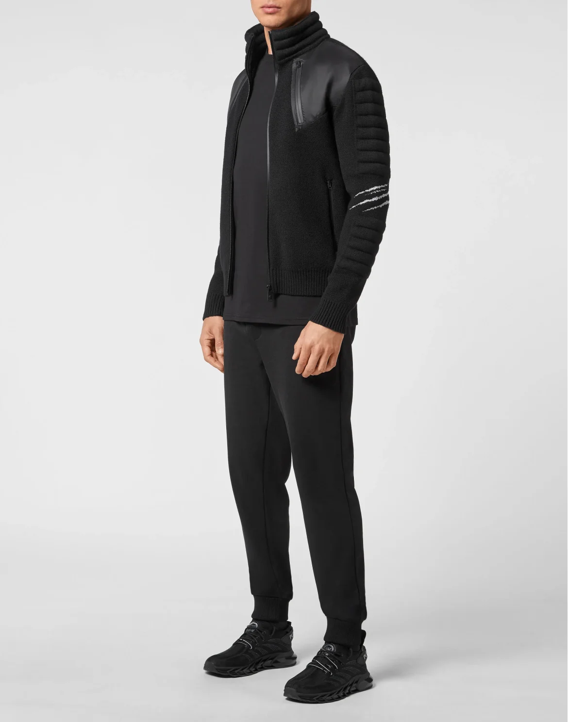 Knit Zip-up Jacket Tiger, цвет: Черный