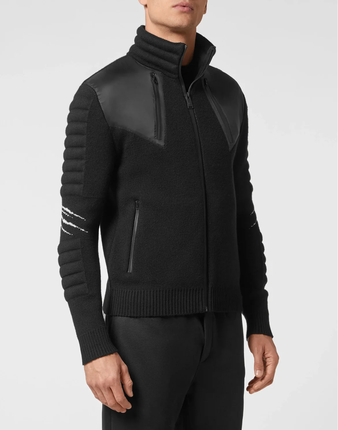 Knit Zip-up Jacket Tiger, цвет: Черный