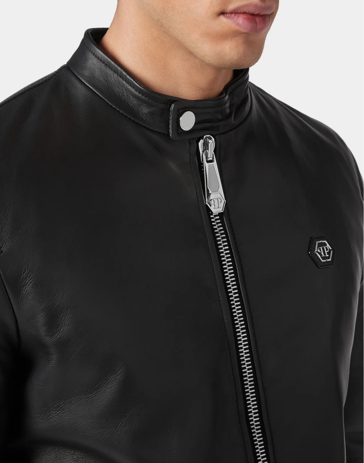 Leather Moto Jacket, цвет: Черный