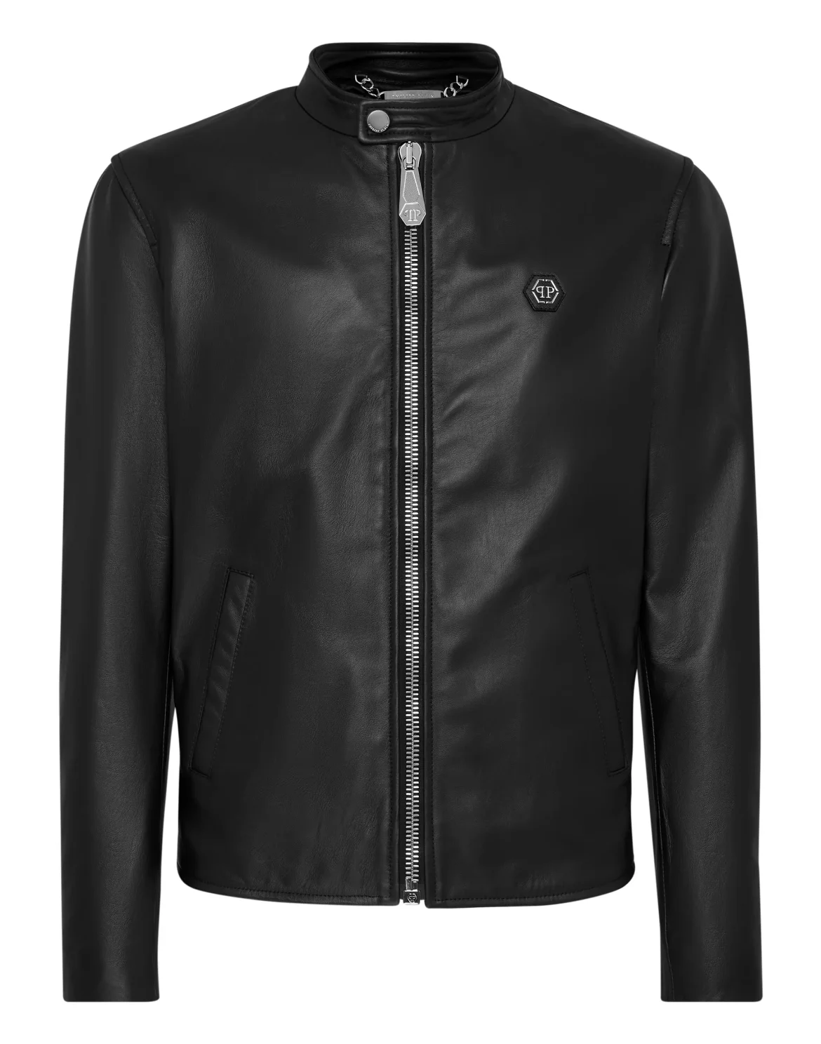 Leather Moto Jacket, цвет: Черный