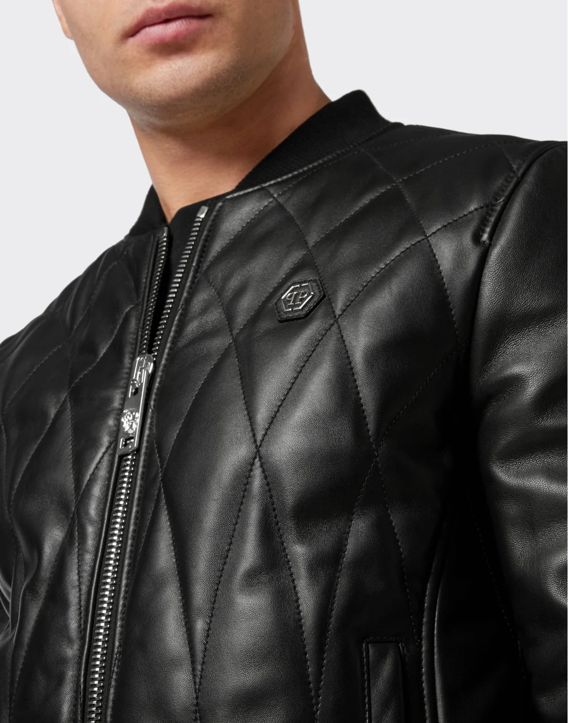 Leather Bomber, цвет: Черный