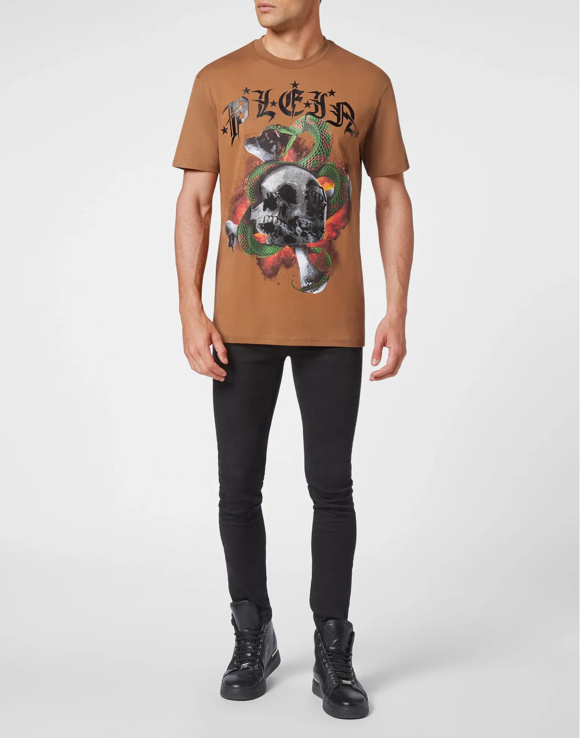 T-shirt Round Neck SS, цвет: Коричневый