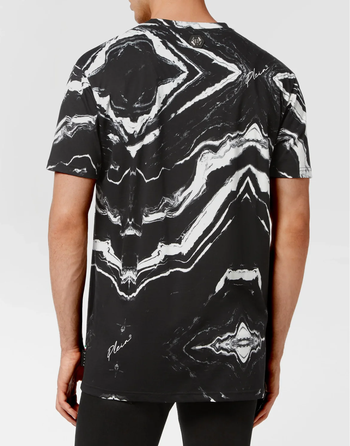 T-shirt Round Neck SS Marble, цвет: Черный
