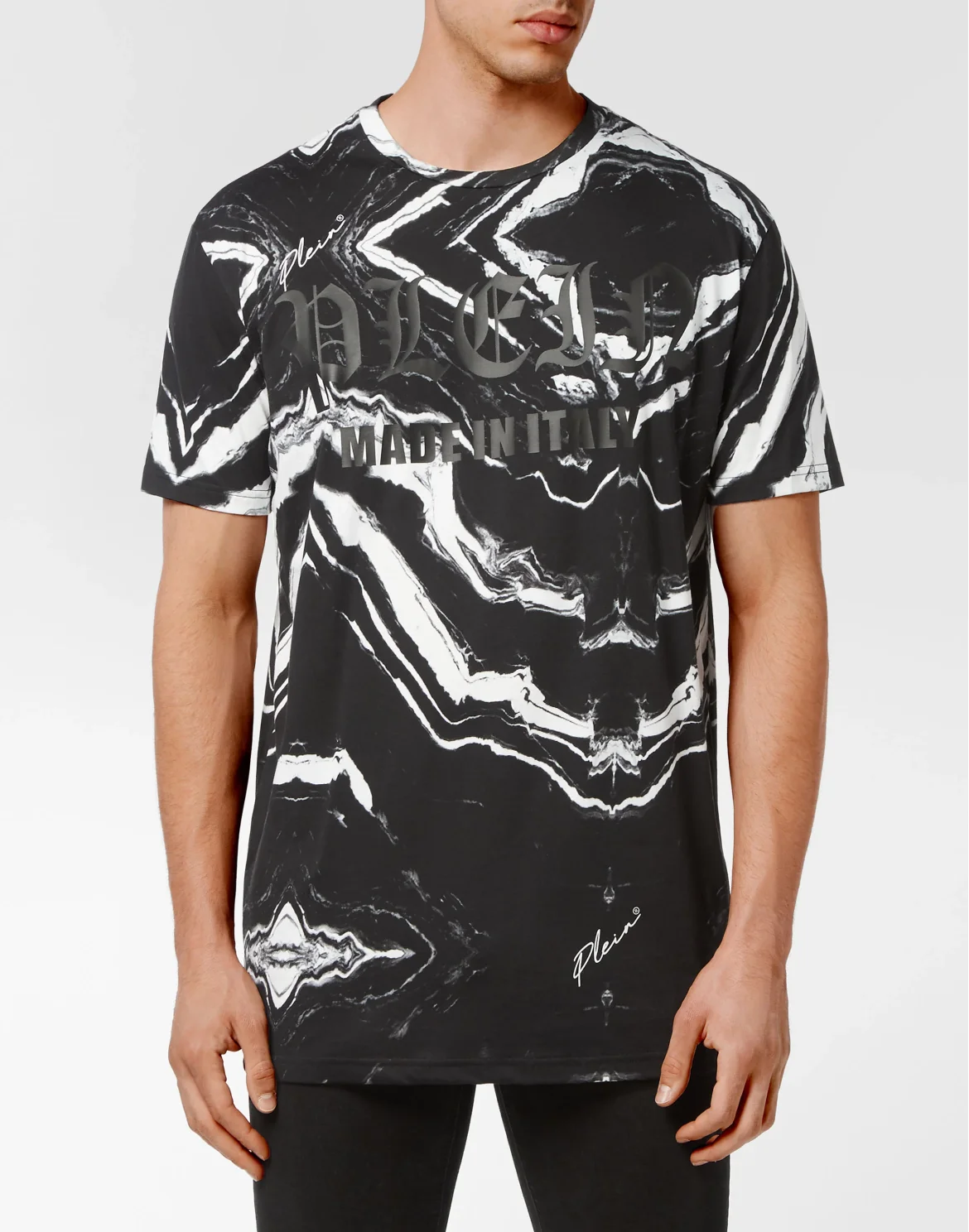 T-shirt Round Neck SS Marble, цвет: Черный
