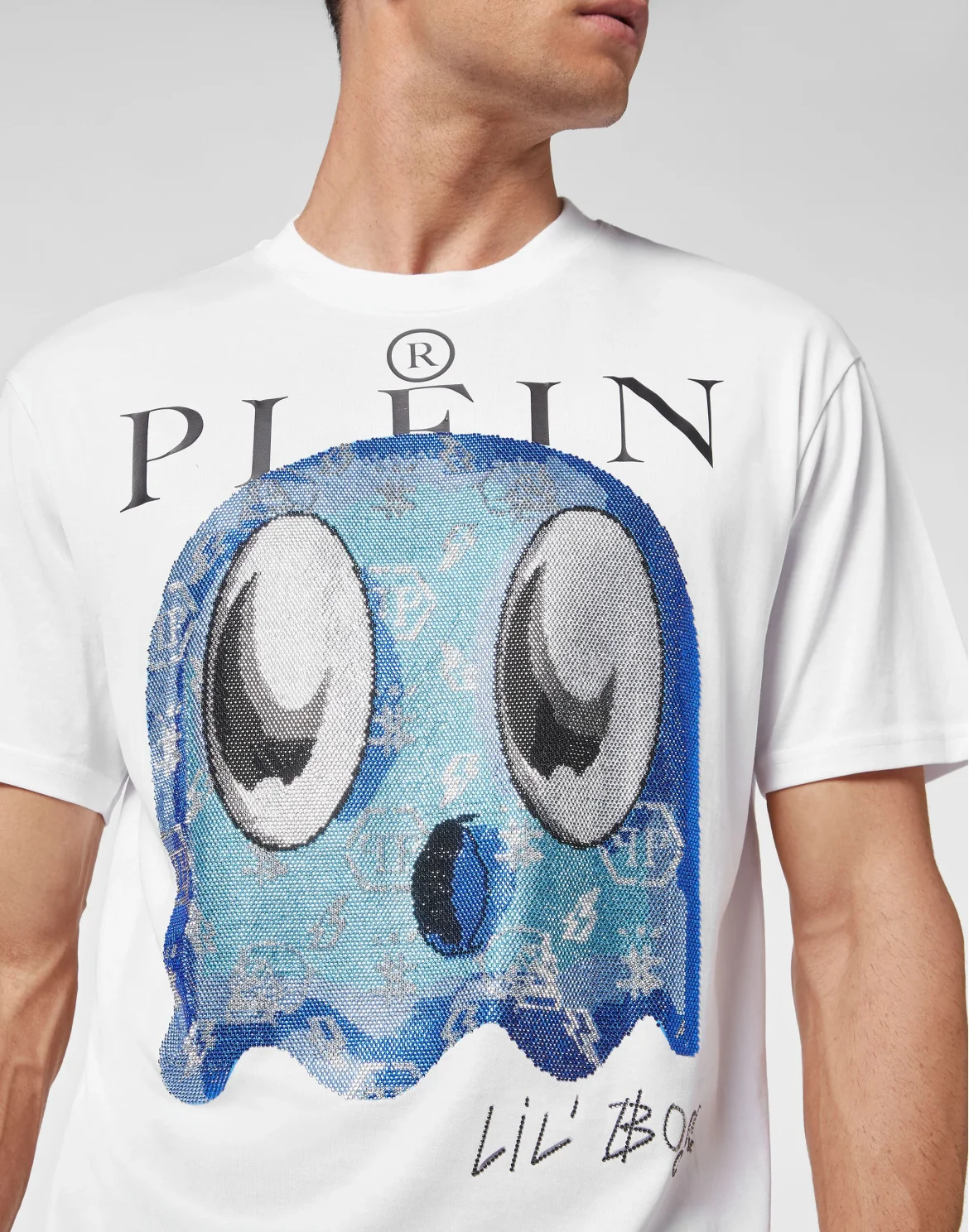 T-shirt Round Neck SS Monsters with Crystals, цвет: Белый