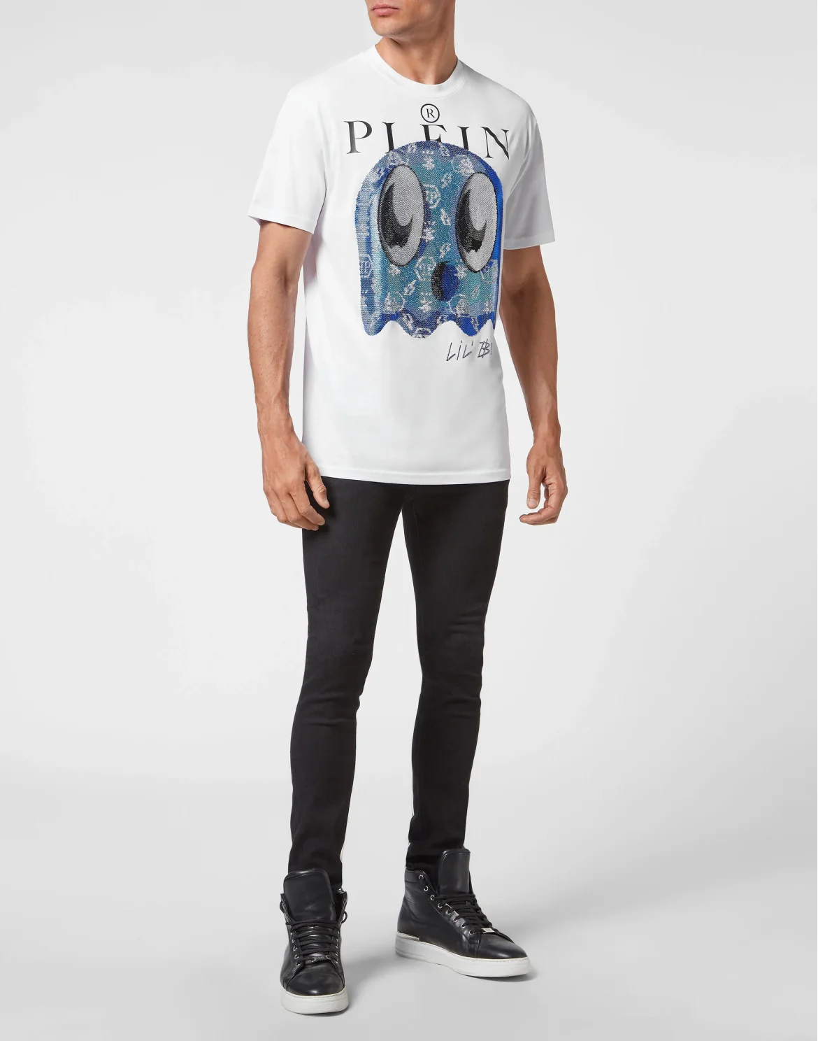 T-shirt Round Neck SS Monsters with Crystals, цвет: Белый