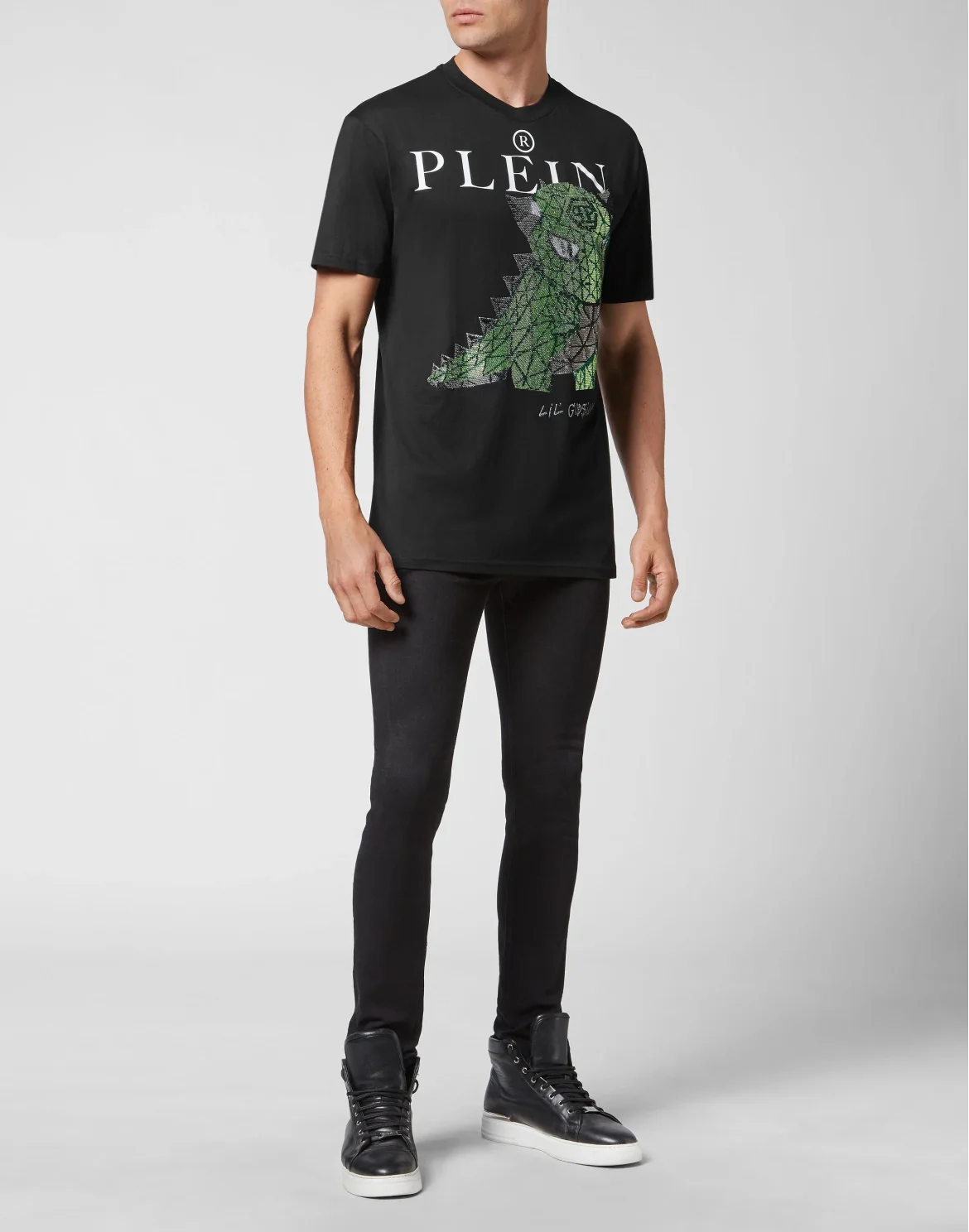T-shirt Round Neck SS Monsters with Crystals, цвет: Черный