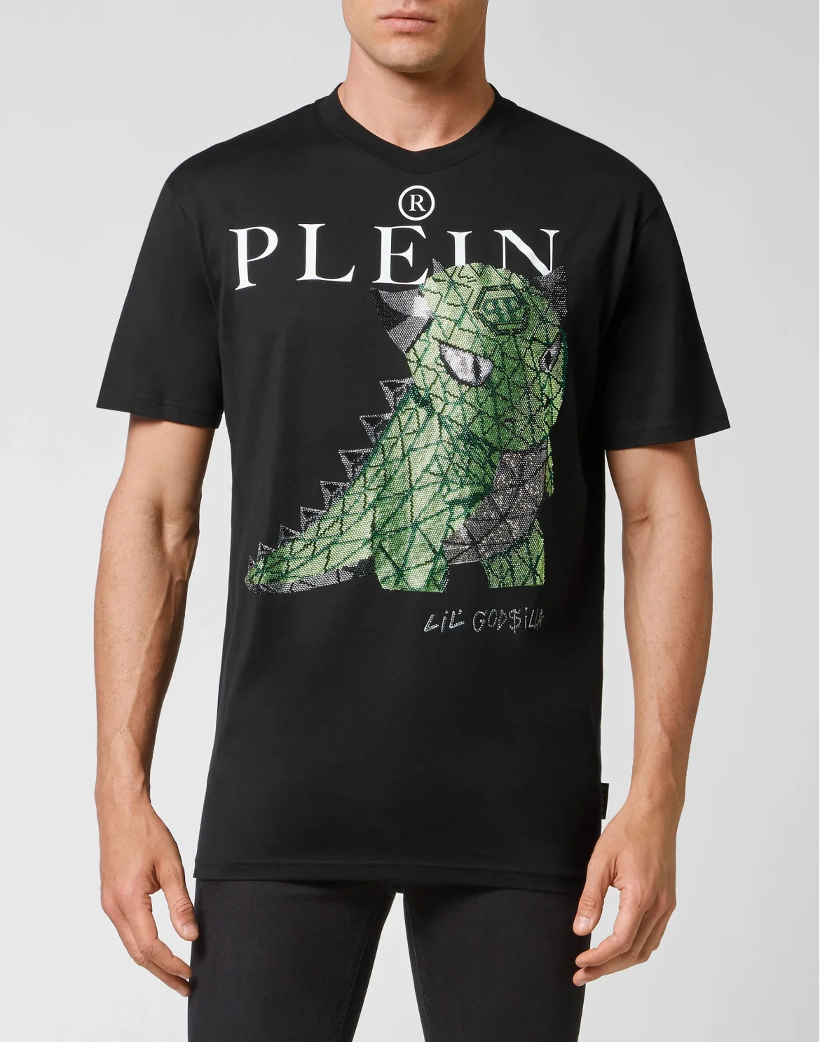 T-shirt Round Neck SS Monsters with Crystals, цвет: Черный