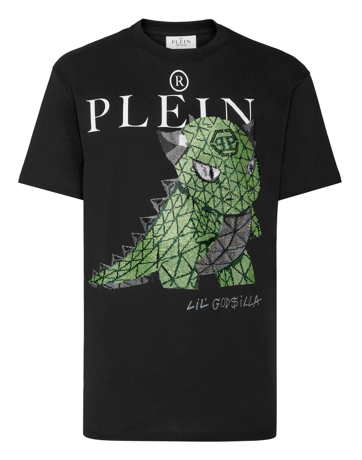 T-shirt Round Neck SS Monsters with Crystals, цвет: Черный