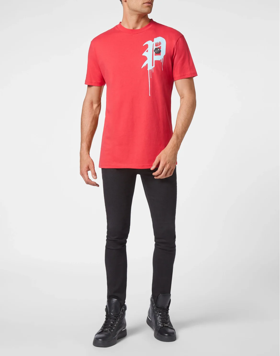 T-shirt Round Neck SS Gothic Plein, цвет: Красный