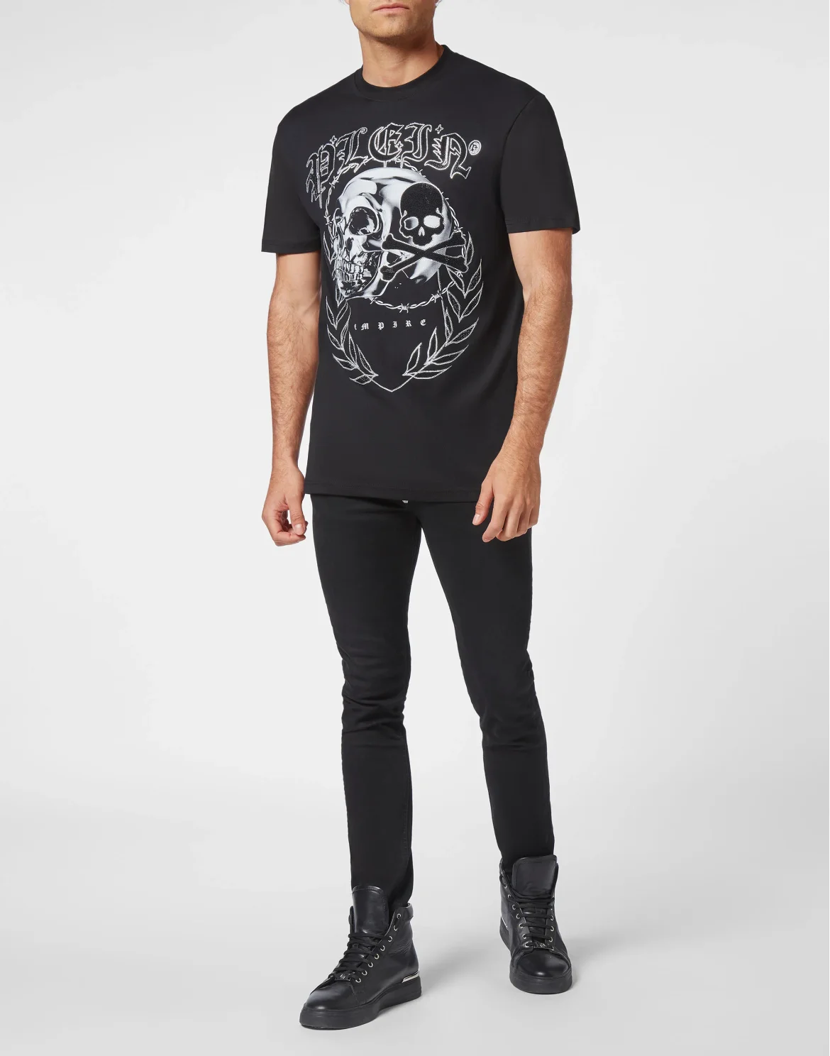 T-shirt Round Neck SS Plein Empire, цвет: Черный