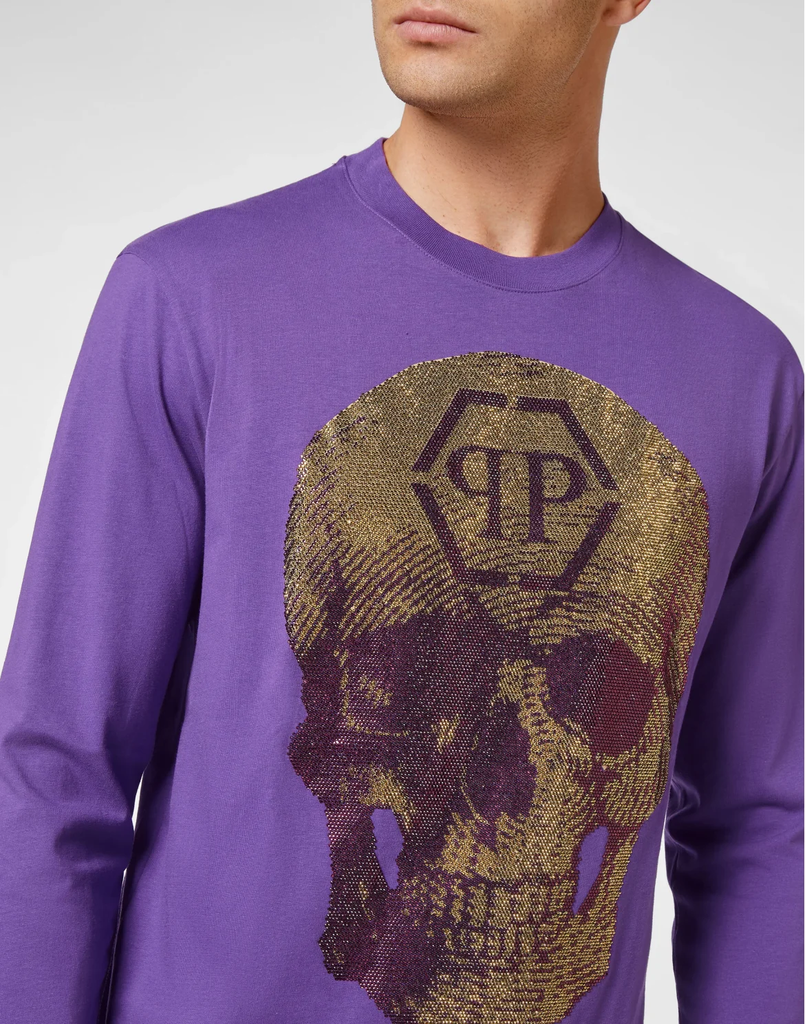 T-shirt Round Neck LS Skull, цвет: Фиолетовый