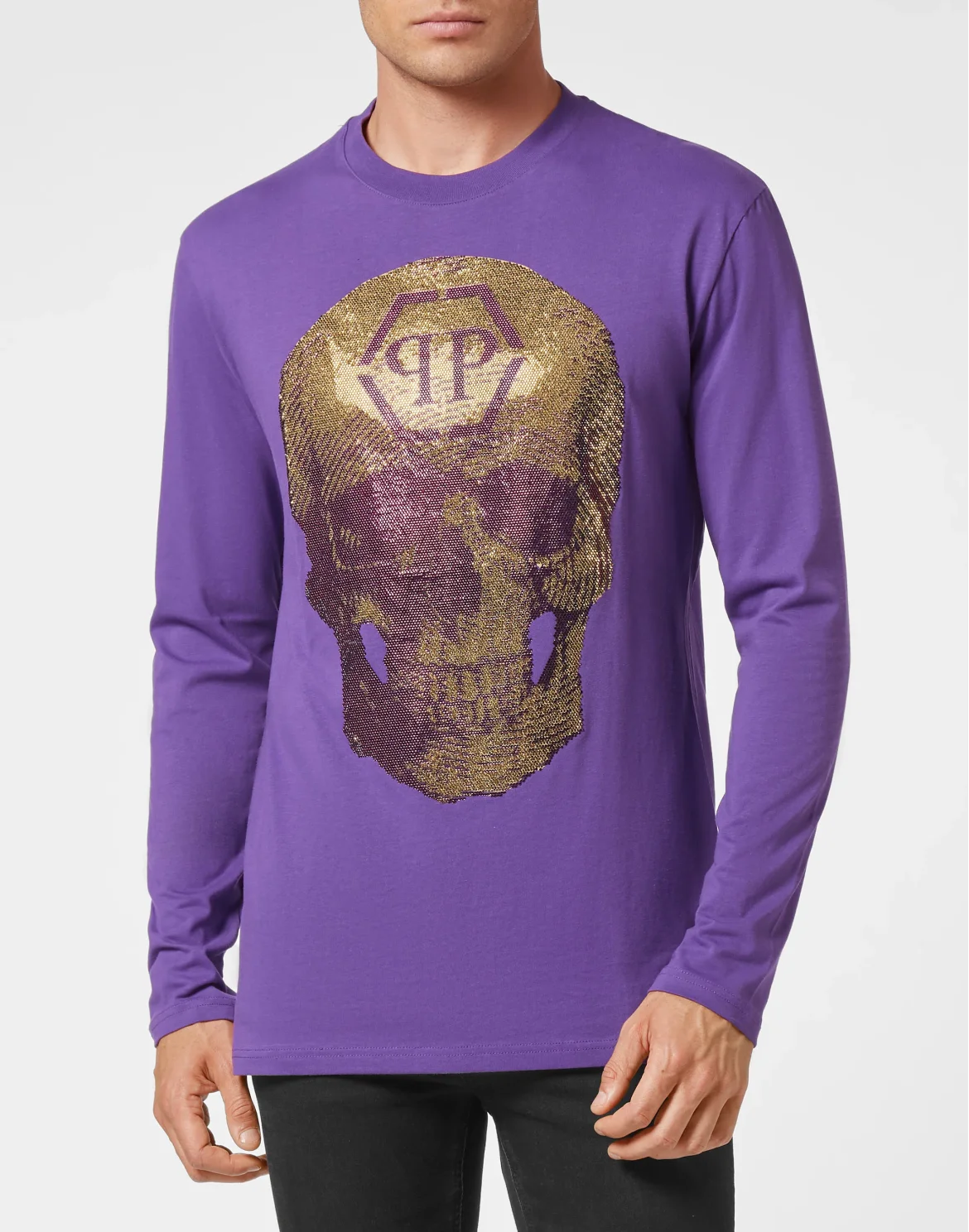 T-shirt Round Neck LS Skull, цвет: Фиолетовый