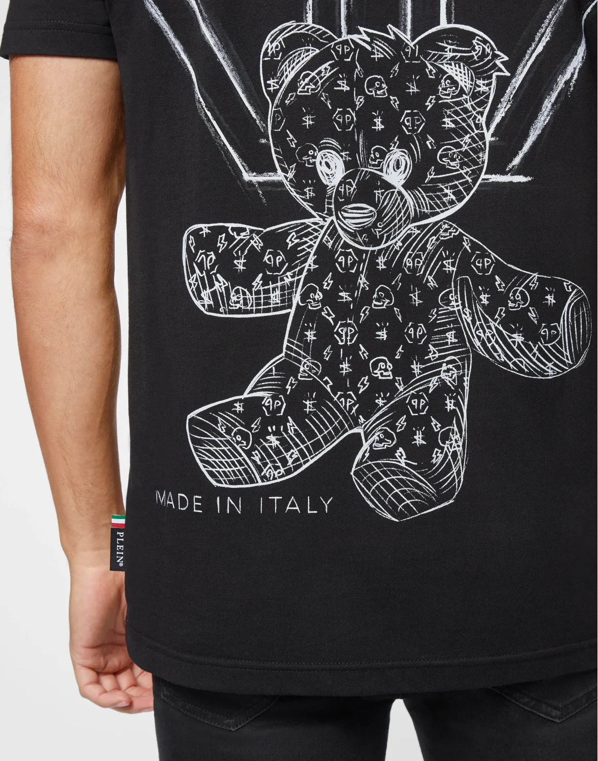 T-shirt Round Neck Teddy Bear, цвет: Черный