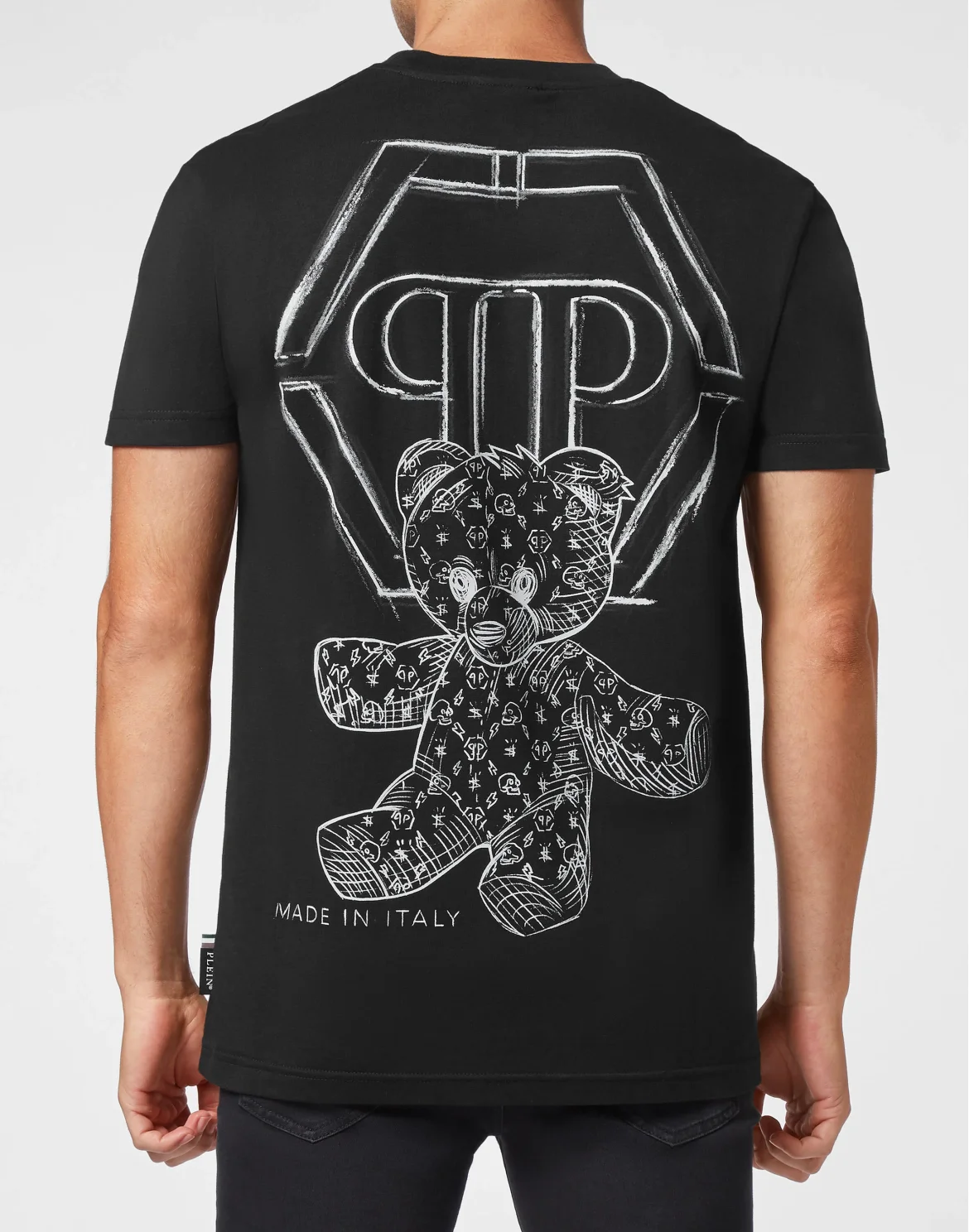 T-shirt Round Neck Teddy Bear, цвет: Черный