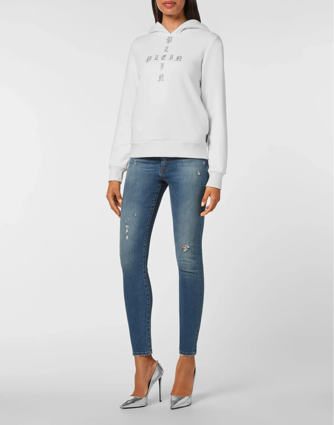 Hoodie sweatshirt Gothic Plein, цвет: Белый