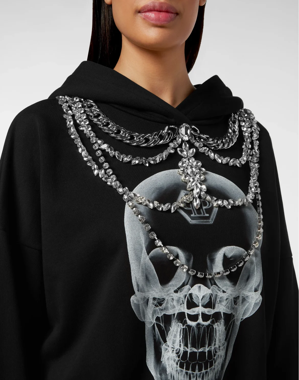 Hoodie sweatshirt X-Ray with Crystals, цвет: Черный