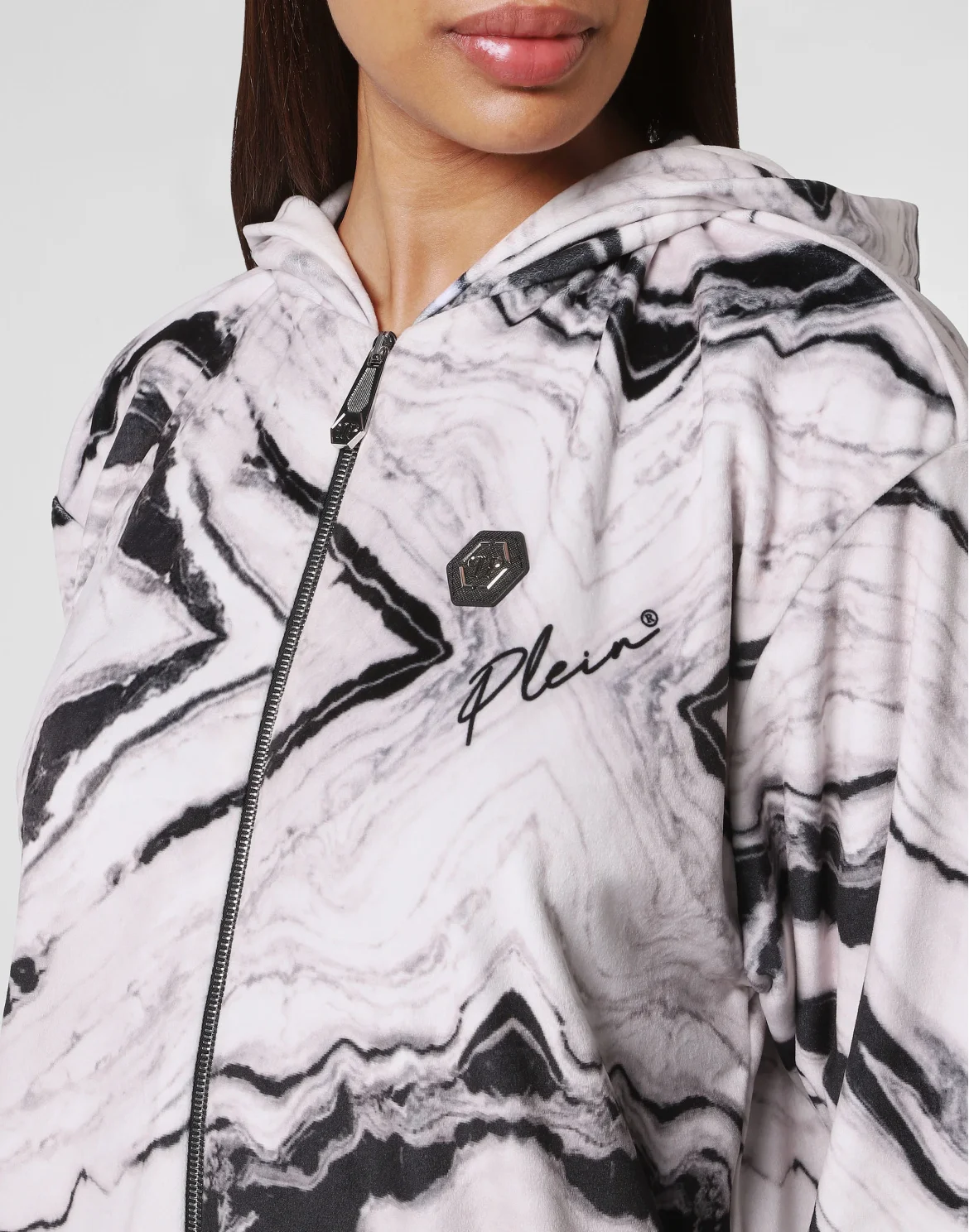 Jogging Tracksuit: Hoodie/Trousers Marble, цвет: Белый