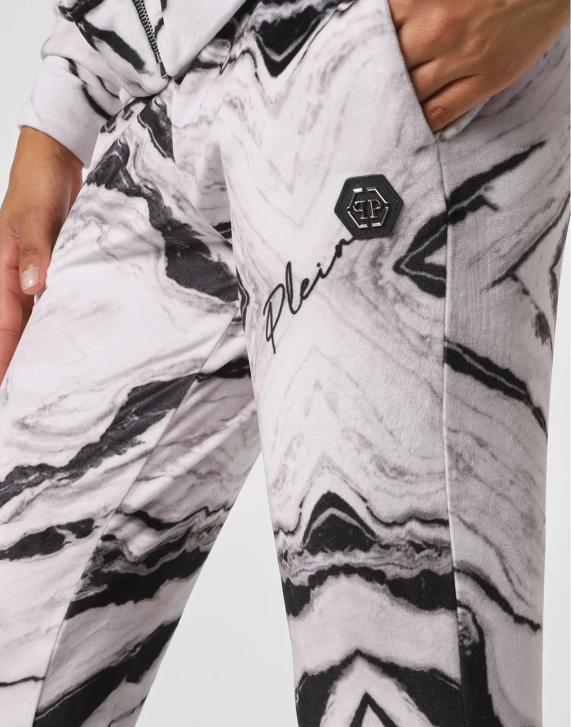 Jogging Tracksuit: Hoodie/Trousers Marble, цвет: Белый