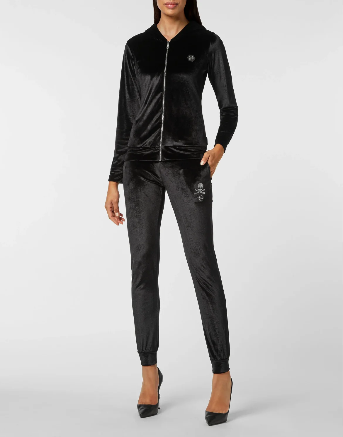 Jogging Pants Gothic Plein with Crystals, цвет: Черный
